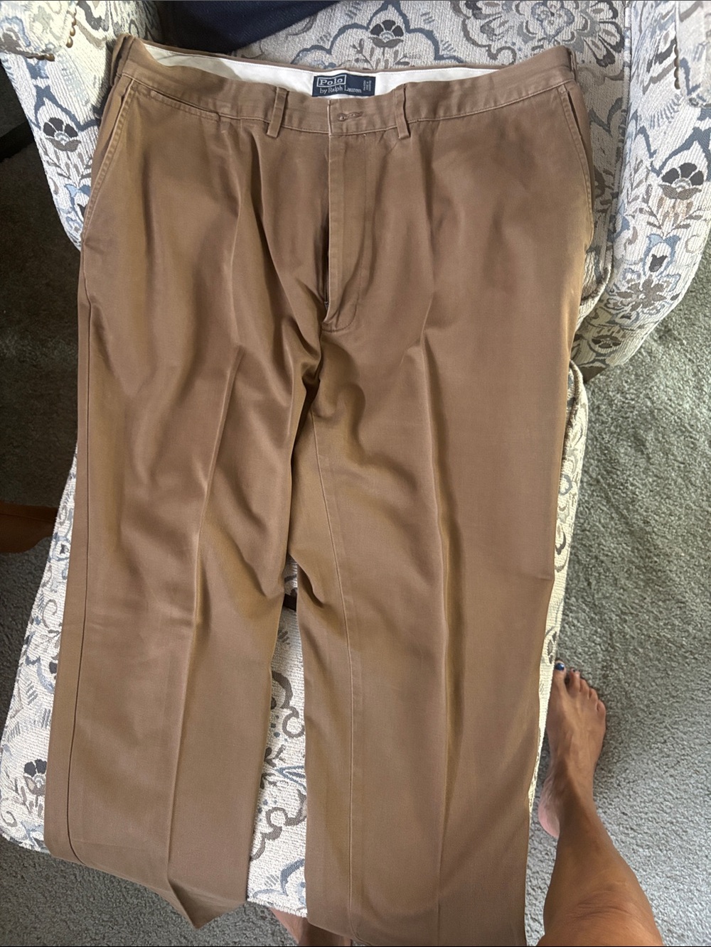 Polo by Ralph Lauren Brown/Tan Flat-Front Chinos